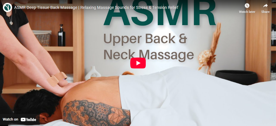 Professional deep tissue massage targeting the upper back and head to relieve muscle tension, pain, and stress